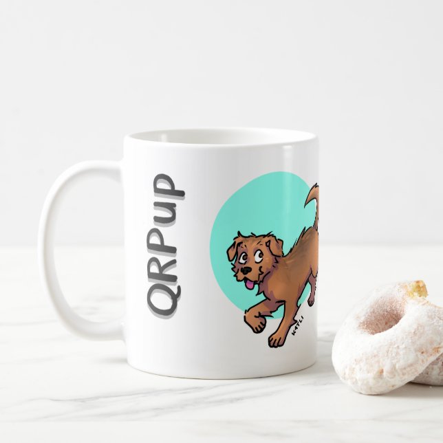 QRPup Cup - Terrier Kaffemugg (Med munk)