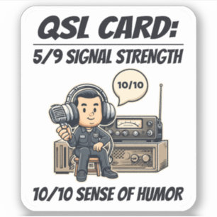 QSL-kort: 5/9 signalstyrka Ham-radiooperatör Klistermärken