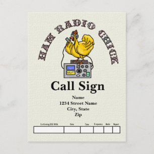 QSL-kort för ham Radio Chick Vykort