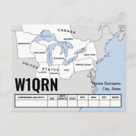 QSL-kort Great Lakes-karta Vykort