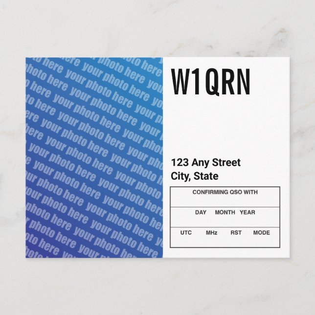 QSL-kort - lägg till ditt eget foto Vykort (Framsida)