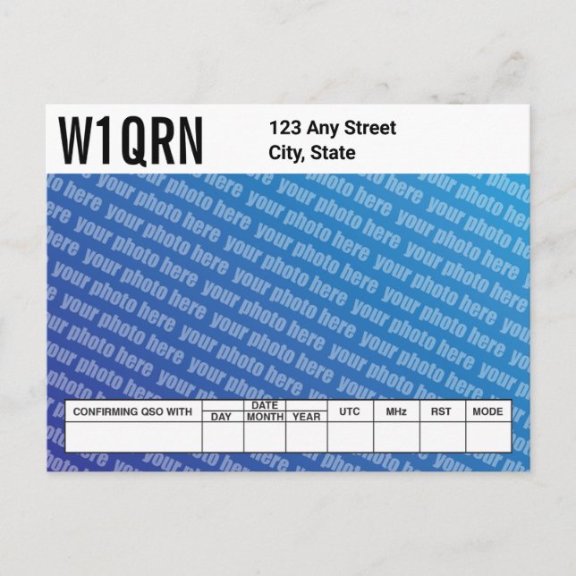 QSL-kort Lägg till eget foto Vykort (Framsida)