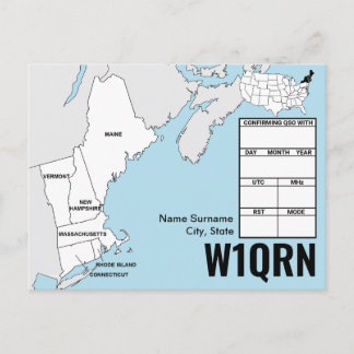 QSL-kort New England-karta Vykort