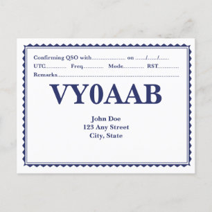QSL-kort, omformad Gräns Vykort