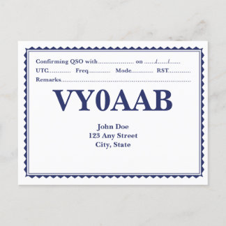 QSL-kort, omformad Gräns Vykort