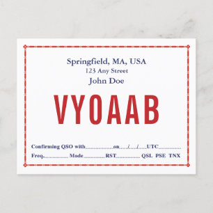 QSL-kort Retro Red Chain Gräns Vykort