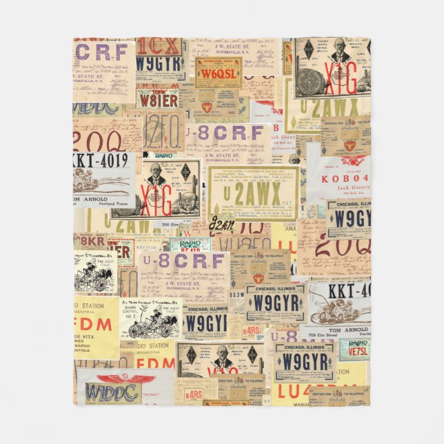 QSL-kortfilt Fleecefilt (Framsidan)