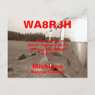 QSL-vykort HAM-radioenheter Tin kan kamerareflekte Vykort