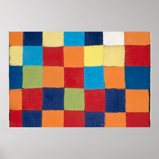 "Qu 1" färg-diagram (1930) av Paul Klee Poster (Framsidan)