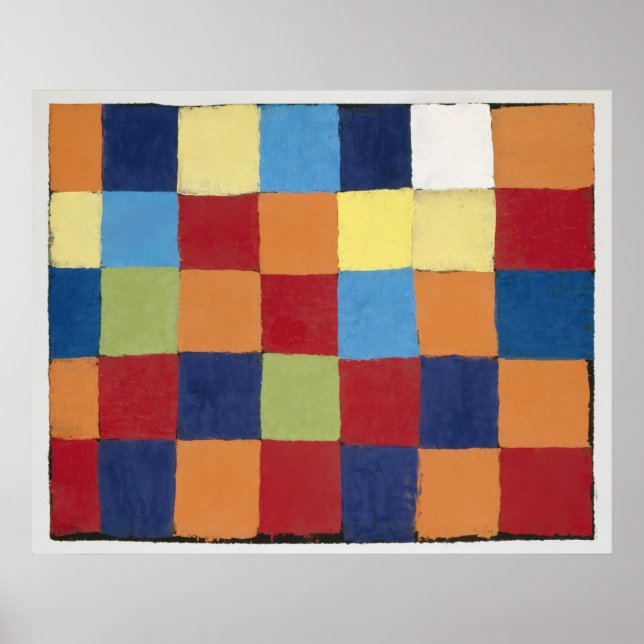 "Qu 1" färg-diagram (1930) Paul Klee. Poster (Framsidan)