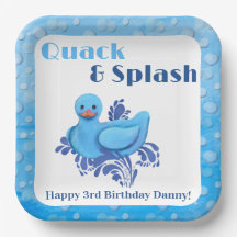 Quack and Splash Duck 3-års inbjudan