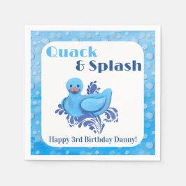Quack and Splash Duck 3-års inbjudan Pappersservett