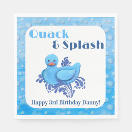 Quack and Splash Duck 3-årsdag Pappersservett