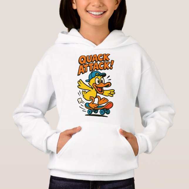 Quack Attack Anka Hoodie för barn T Shirt (Framsida)