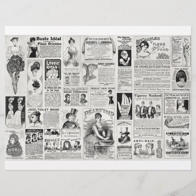 Quack Medicine Ads Victorian Background Papper (Framsida)