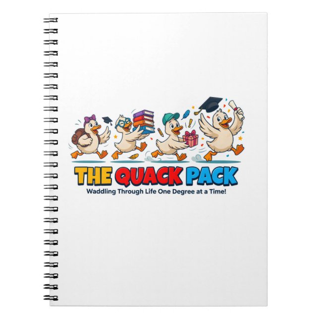 Quack Pack Ankgraduation Humor Anteckningsbok (Framsidan)