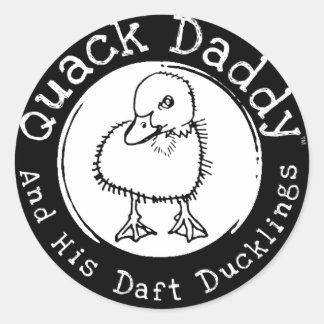 Quack pappa "Daft Duckling" Stickers Runt Klistermärke