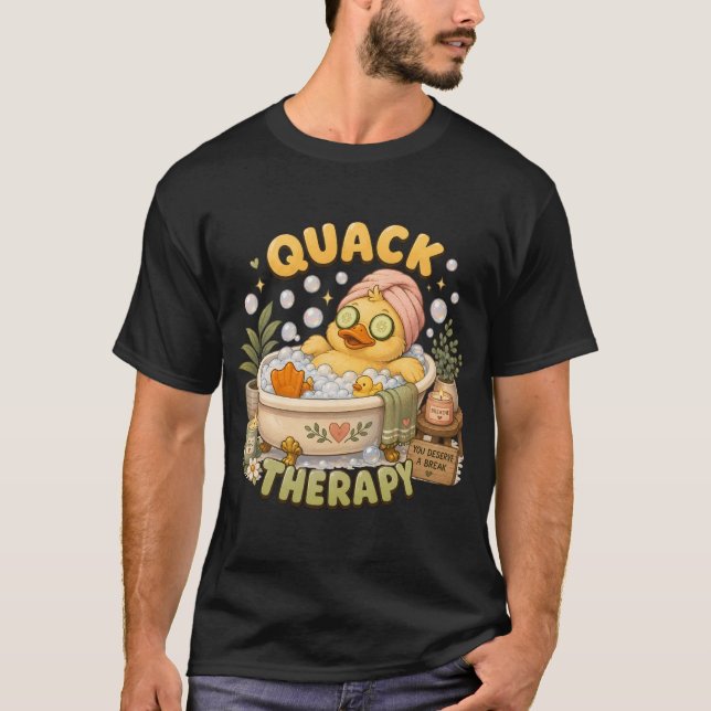 Quack Terapi Söt Spa Anka Kawaii T Shirt (Framsida)