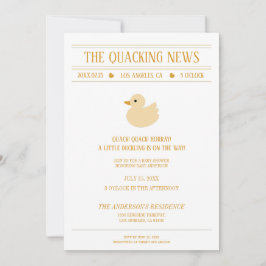 Quackande Nyhetsand Babyshower-inbjudan Inbjudningar