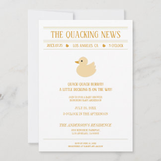 Quackande Nyhetsand Babyshower-inbjudan Inbjudningar