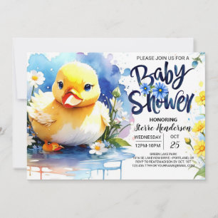 Quacking Anka Anpassningsbar Baby Shower Inbjudningar