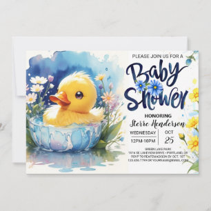 Quacking Anka Cute Baby Shower-inbjudan Inbjudningar