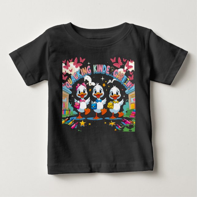 "Quacking Kindergarten - Cute Anka Back to School" T Shirt (Framsida)