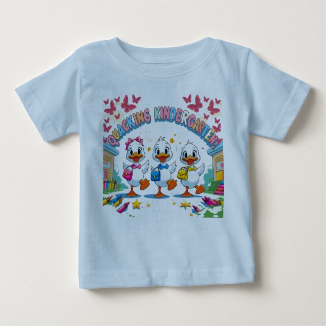 "Quacking Kindergarten – Cute Duck Back-to-School  T Shirt (Framsida)