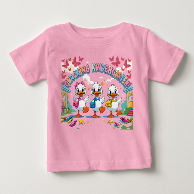 "Quacking Kindergarten – Cute Duck Back-to-School  T Shirt (Framsida)