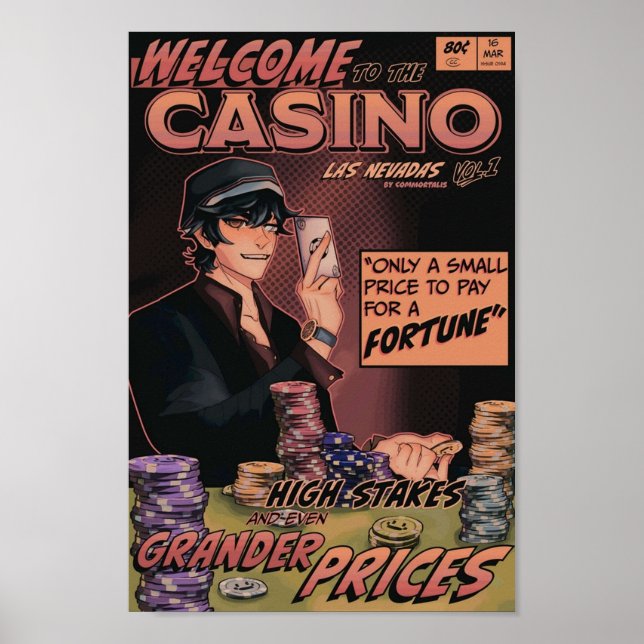 Quackity Casino Dream SMP Las Nevadas Tecknad Poster (Framsidan)
