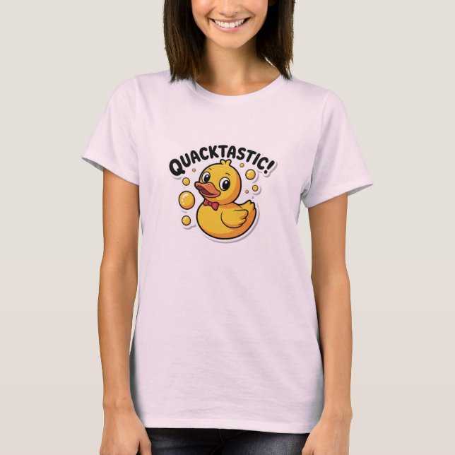 Quacktastic Rubber Anka Tecknad Women's T-Shirt (Framsida)