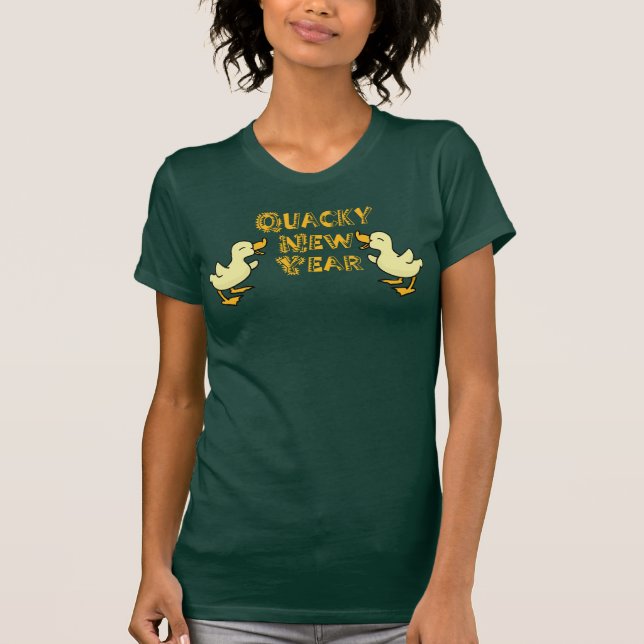 Quacky New Year Gult Ankor T-Shirt (Framsida)