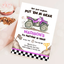 Quad ATV Dirt Track Off Road Racing Girl Birthday