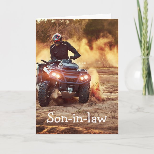 Quad ATV Off-Road Fordon Birthday Son-in-law Kort (Framsida)