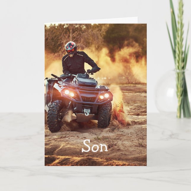 Quad ATV Off-Road Fordon Birthday Son Kort (Framsida)