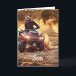 Quad ATV Off-Road Fordon Birthday Son Kort<br><div class="desc">Quad ATV Off-Road Fordon Birthday för din son</div>