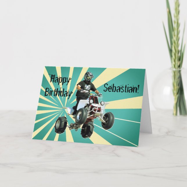 Quad Bike / ATV Birthday Kort (Framsida)