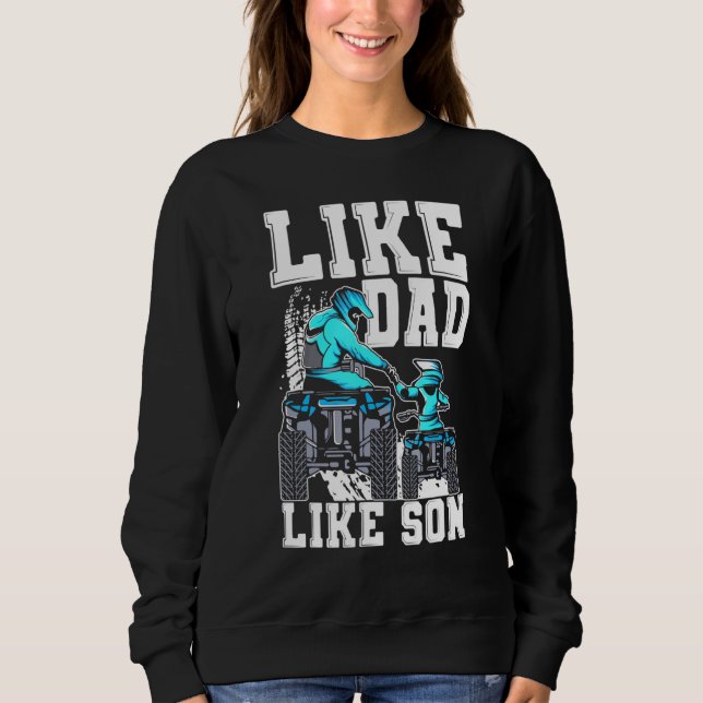 Quad Bike som Pappa som Son 4 Wheeler ATV Fathe T Shirt (Framsida)