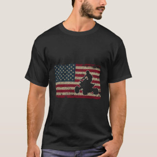 Quad Biker America Flagga Gift I Atv Fyra Wheeler T Shirt