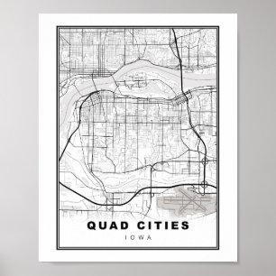 Quad Cities Karta Poster