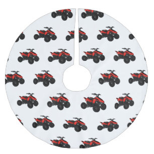 Quad cykel atv tecknad illustration julgransmatta borstad polyester