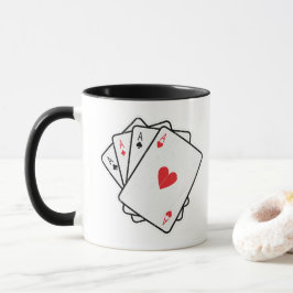 Quad Ess: Alla fyra Lucky Ace-kort Mugg
