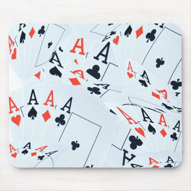 Quad Ess Poker-kort Mönster, Musmatta (Framsidan)