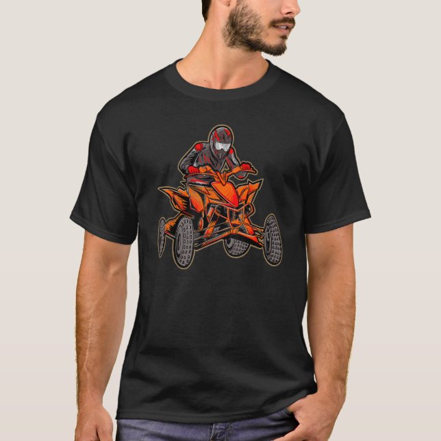 Quad Fläkt Quads Biker Motorcycle Enduro Manar Wom T Shirt (Framsida)