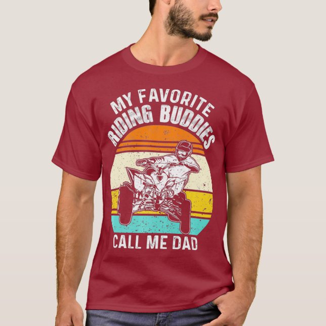 Quad Pappa My Favorite Riding Buddies ATV Gift T Shirt (Framsida)