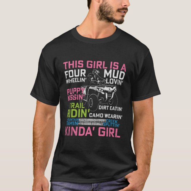 Quad Princess Atv 4 Wheeler Quad Offroad Lera Mx G T Shirt (Framsida)