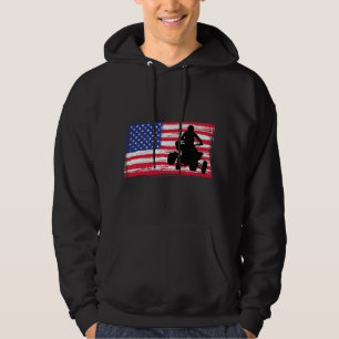 Quad Racing America Flag - Quad Biker ATV 4 Wheele Hoodie