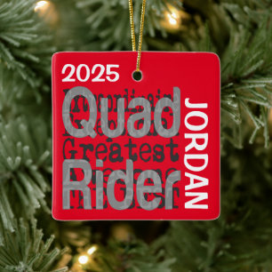 Quad Rider Extraordinaire-ANPASSNINGSBAR Julgransprydnad Keramik