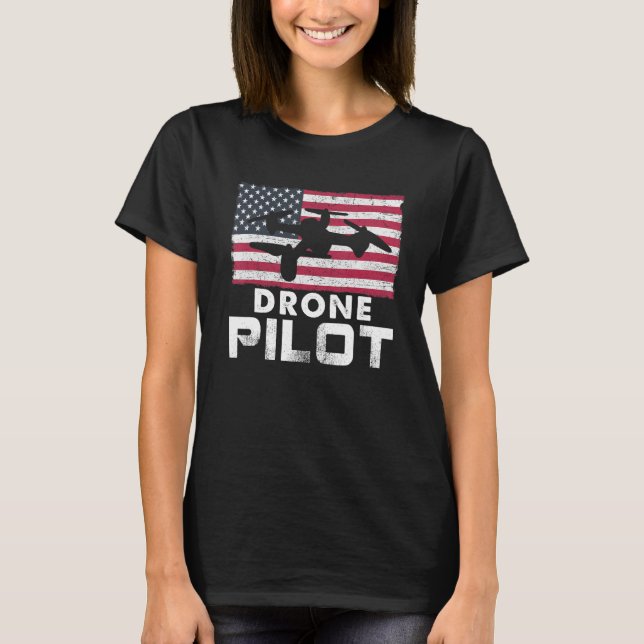 Quadcopter Fpv Rpv Drone Racer Fpv Pilot Freestyle T Shirt (Framsida)
