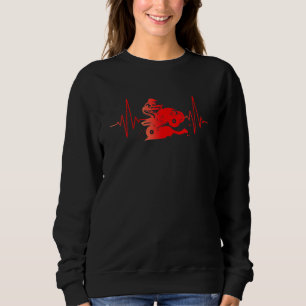 Quadfahrer-pulsslag Motif Ecg Line Quad Passion T Shirt